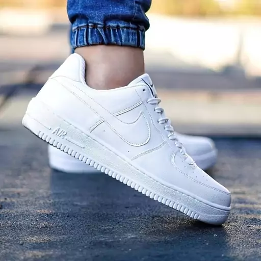 کتونی اسپرت مردانه زنانه نایک ایر فورس  Nike Air Force 1 رنگ سفید تمام ( Nike AirFore 1 - نایک ایرفورس 1- کفش ایر فورس )