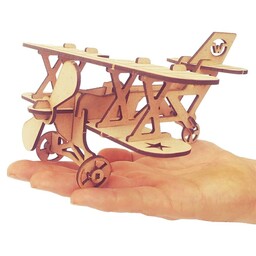  پازل چوبی سه بعدی بهکات طرح هواپیمای دوباله