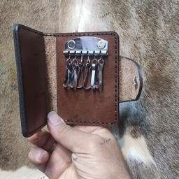 کیف کارت و کلید ساخته شده از چرم گاوی اعلا و یراق رنگ ثابت