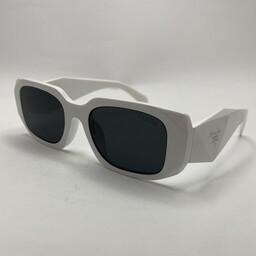 عینک آفتابی پرادا سه بعدی سفید لولا فلزی