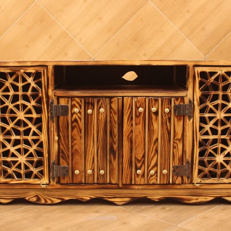 میز تلوزیون چوبی  سنتی مشبک تحویل در باربری مقصد 