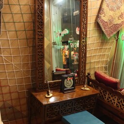 آینه کنسول  بدون اینه گره چینی سنتی مشبک چوبی تحویل در باربری مقصد