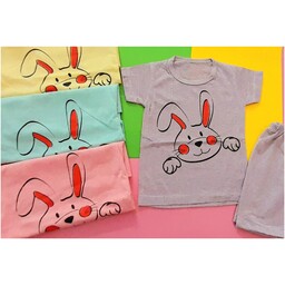  تیشرت شلوارک طرح خرگوش  در لباس بچگانه و کودک سایز 35 و40  در ریزه میزه باسلام ارسال رایگان