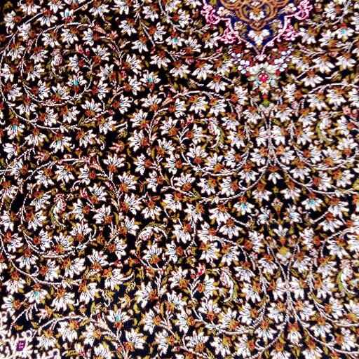 فرش ماشینی ابریشمی 1500 شانه 4500 تراکم مانند ابریشم دست بافت قم 80 رج
