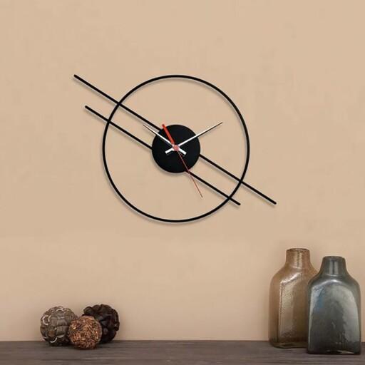 ساعت دیواری چوبی طرح مدرن برند آلتین مارک رنگ مشکی و سایز 50