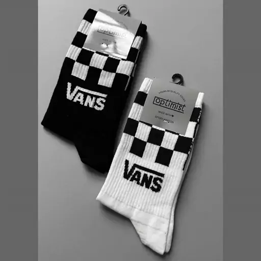 جوراب ساقدار طرح Vans ساق شطرنج  اسپرت کش انگلیسی فری سایز