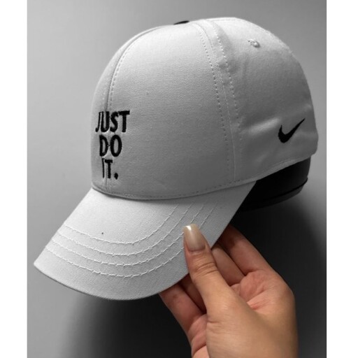 کلاه نقابدار طرح just do it سفید قابل تنظیم سایز