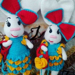عروسک بافتنی مادر خرگوشه و خرگوش کوچولو