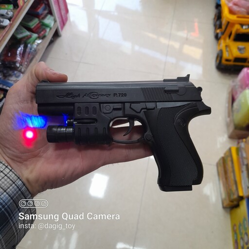 خرید اسباب بازی تفنگ مینی کلت لیزری سه کاره به قیمت بسیار مناسب