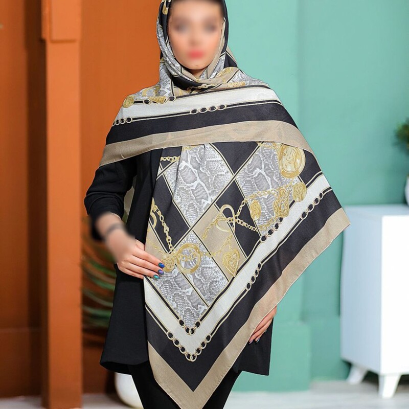روسری نخی سیا اسکارف منگوله دار ارسال رایگان کد 106
