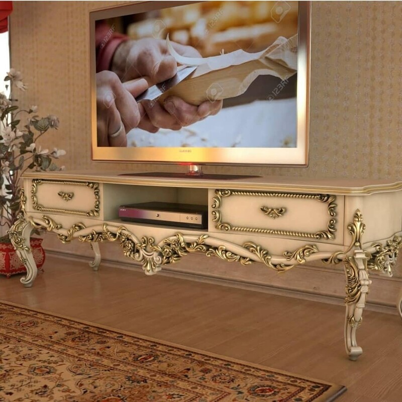 میز تلویزیون چوبی سلطنتی مدل یلدا 