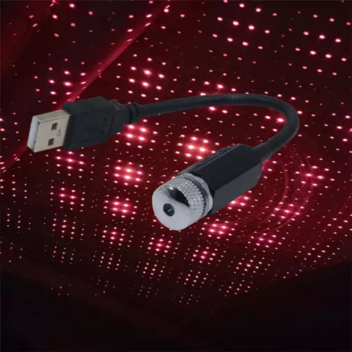 لیزر کهکشانی سقف خودرو 5حالته usb سیم دار  مدل turbo lazer 