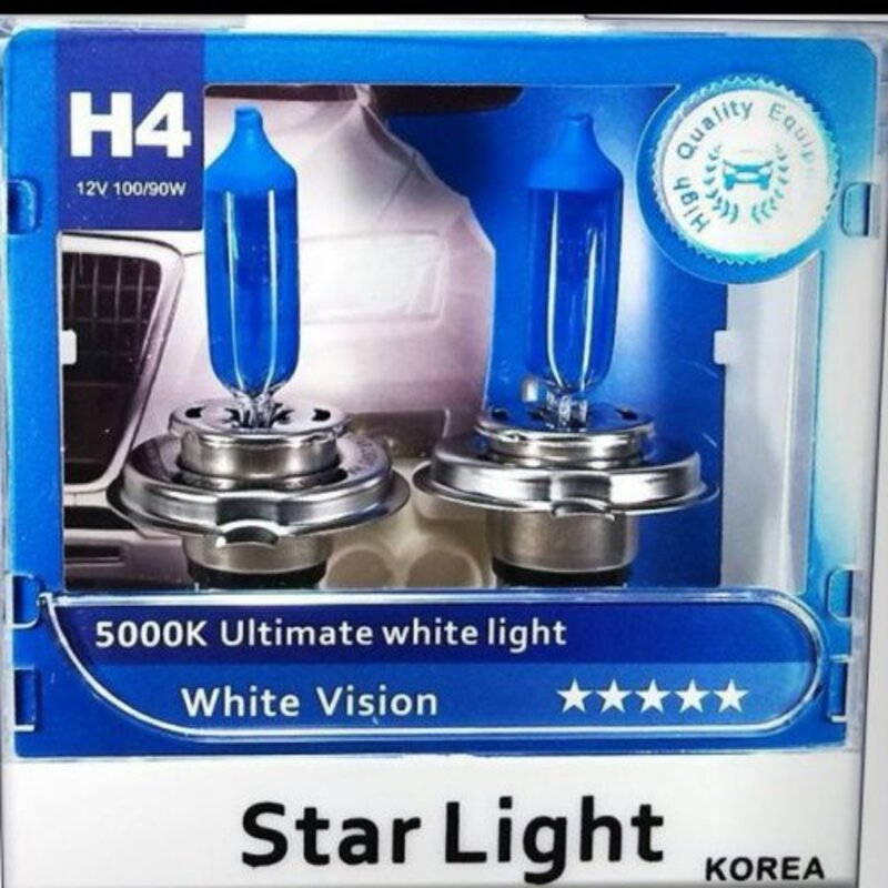 لامپ سفید یخی پایه h4 سه خار  وات 100/90 برند استارلایتstarlight