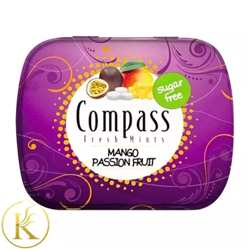 خوشبو کننده دهان کامپس با طعم انبه و پشن فروت بدون شکر (14 گرم) compass

