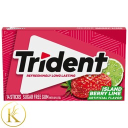 آدامس تریدنت توت فرنگی و لیمو بدون شکر trident ( بسته ی 14 عددی)


