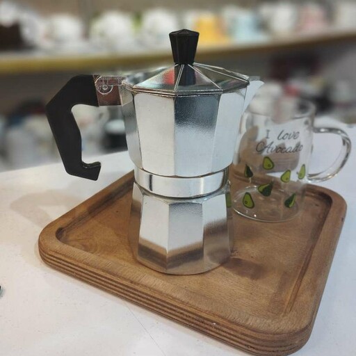 قهوه جوش موکاپات آلمینیومی دو کاپ اسپرسو ساز دو فنجان 