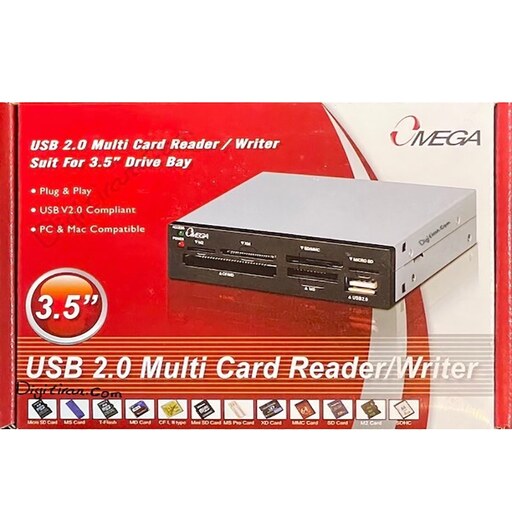 	رم ریدر اینترنال داخل کیس امگا  Omega Card Reader Internal Floppy  رم ریدر ای