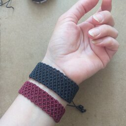 دستبند بافت میکرو مکرومه کاملاً هنر دست ، طرح شبکه ای 