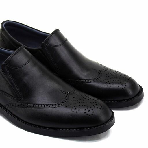 کفش مردانه هشترک کشی مجلسی چرم طبیعی اصلی رنگ مشکی