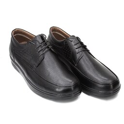 کفش سایز بزرگ مردانه طبی گریدر بندی تبریز چرم طبیعی اصلی رنگ مشکی