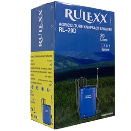 سم پاش 20 لیتری RULEXX - جنس پلی اتیلن - دوکاره دستی و باطری - باطری 12 ولت 8 آمپر - فشار 0.15 تا 0.4 