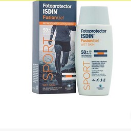 کرم آفتاب ضد تعریق بدن برای ورزشکاران و افراد دارا ی تعریق زیاد ایزدین مدل Fusion Gel با SPF50 بژ روش