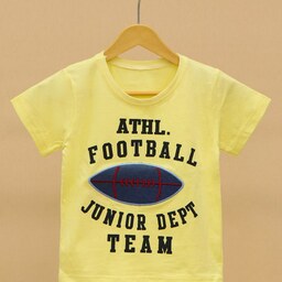 تیشرت تابستانی طرح فوتبال رنگ لیمویی مناسب برای سنین 1 تا 2 سال