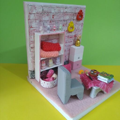 دست سازهای کوچک من ماکت اتاق دخترانه تزیینی تزئین اتاق کودک مناسب برای سیسمونی 