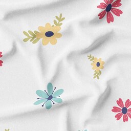 پارچه لباس  پارچه باما کرپ بوگاتی مدل  گل های  رنگی کد 6011262