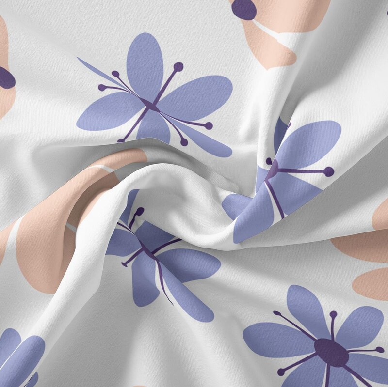 پارچه لباس  پارچه باما کرپ بوگاتی مدل  گل های رنگی  کد 6011268