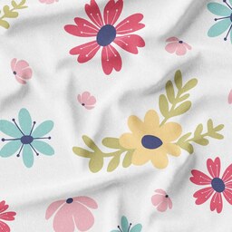 پارچه لباس  پارچه باما کرپ بوگاتی مدل  گل های زیبا  کد 6011261