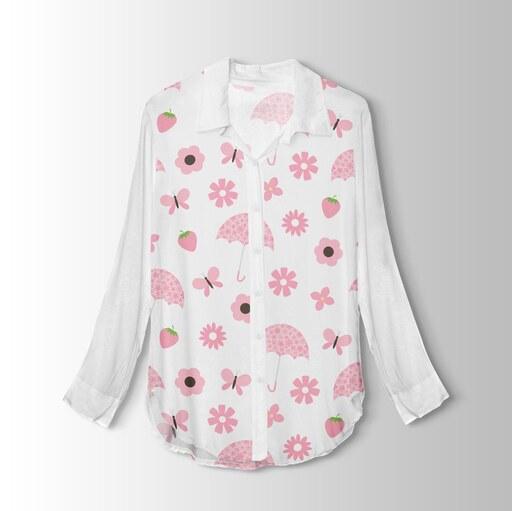 پارچه لباس  پارچه باما کرپ بوگاتی مدل  گل و چتر کد 6011251