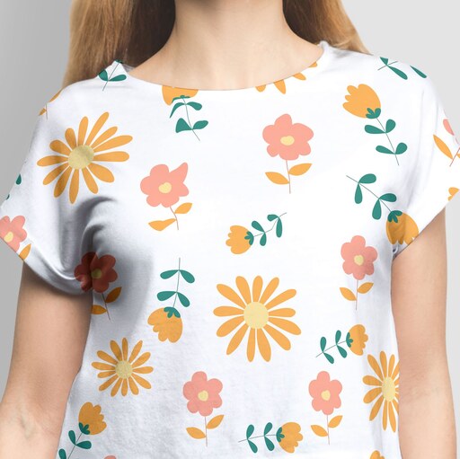 پارچه لباس  پارچه باما کرپ بوگاتی مدل  گل های بهاری کد 6011248