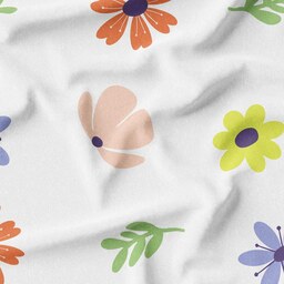 پارچه لباس  پارچه باما کرپ بوگاتی مدل  گل های رنگی  کد 6011266