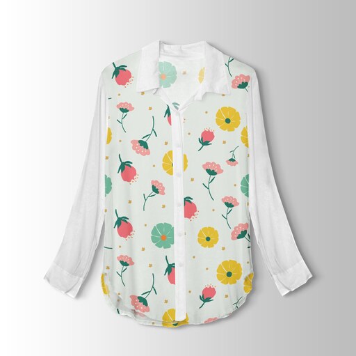 پارچه لباس  پارچه باما کرپ بوگاتی مدل   گل های رنگی  کد 6011283