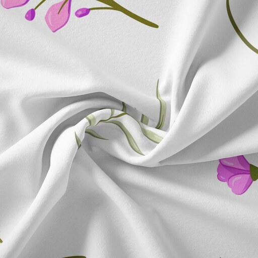 پارچه لباس  پارچه باما کرپ بوگاتی مدل گل نقاشی   کد 6011297
