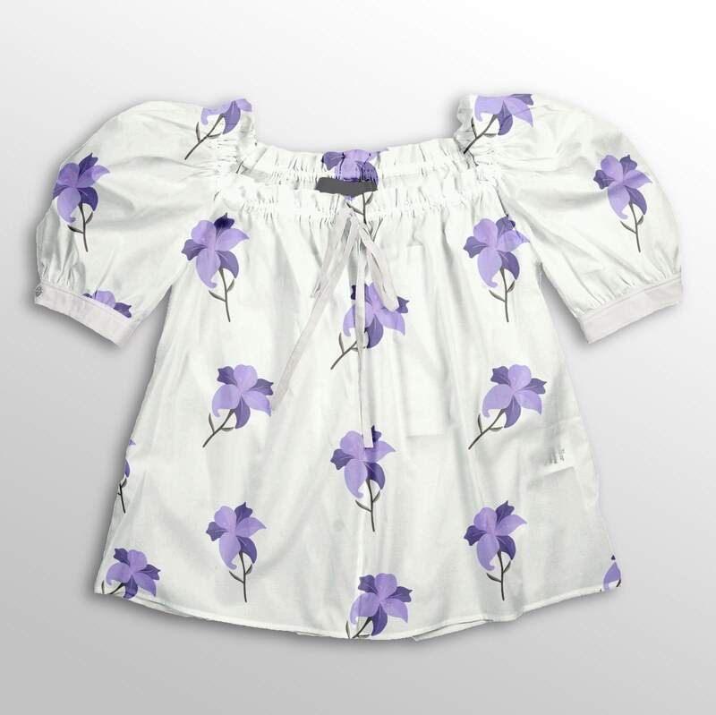 پارچه لباس  پارچه باما کرپ بوگاتی مدل   گل های  آبرنگی  کد 6011287