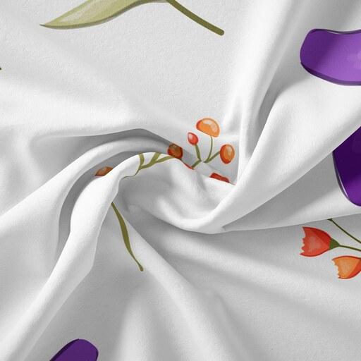 پارچه لباس  پارچه باما کرپ بوگاتی مدل گل نقاشی   کد 6011296
