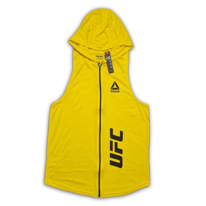 رکابی کلاهدار زیپی UFC رنگ زرد (جنس سوزنی)
