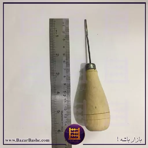 درفش نشانه گذاری چرم دسته چوبی سر تخت سری فولادی