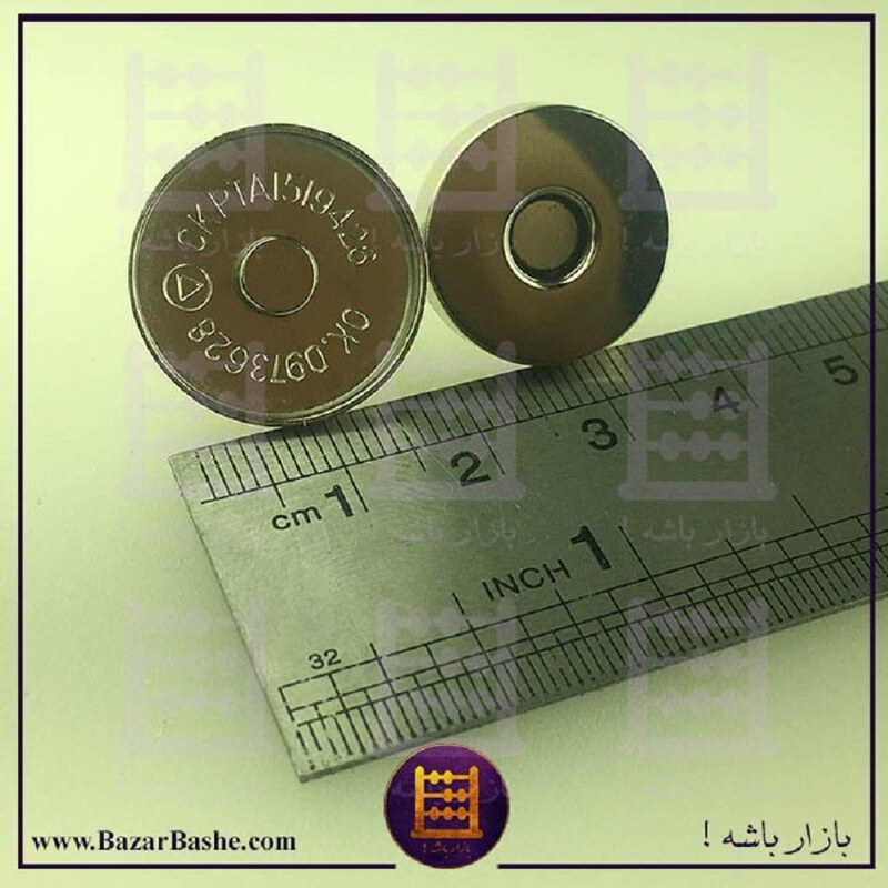 دکمه اهنربایی قابلمه ای نقره ای ، دکمه مگنتی آهنربایی سایز بزرگ 