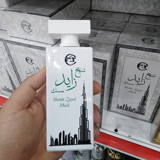 ادکلن شیخ زاید مسک ادکلن اماراتی سفید رنگ ادکلن عربی 100میل ماندگاری خوب شرکت عربی RT های کپی اصلی عطر دبی لنج 