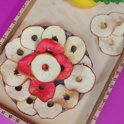 سیب خشک بدون پوست  500 گرمی بهداشتی در بسته بندی متالایزر