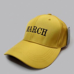کلاه کپ کتان تی سی زرد طرح March وارداتی کد 2026