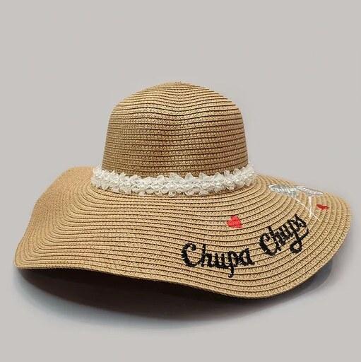 کلاه ساحلی رنگ شتری مرواریدی Chupa Chups لبه 12 سانتی کد 7671