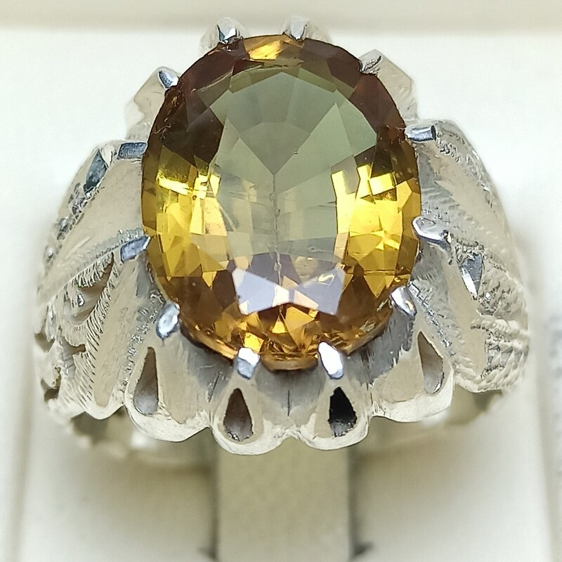 انگشتر نقره الکساندریت الماس تراش دست ساز شبکه و آینه
