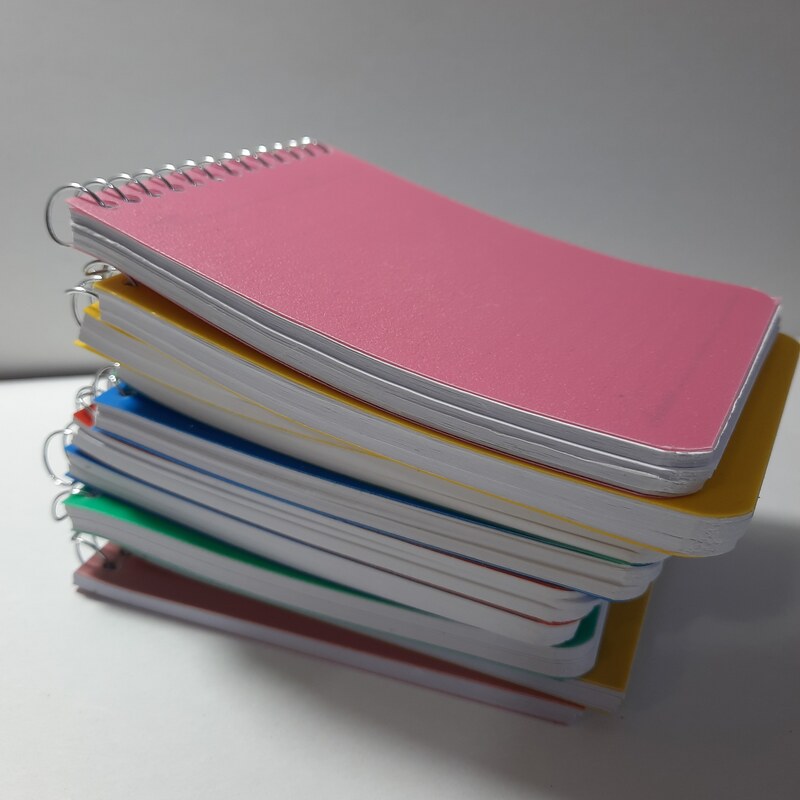 دفترچه یادداشت فنری ساده و رنگی بسته 5 عددی
