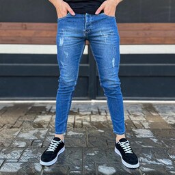 شلوار جین مردانه پارچه ترک آبی مدل SKY اسپرت