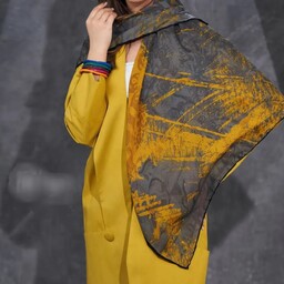 روسری حریر گارزا مجلسی قواره 125 رنگبندی شیک کیفیت و ایستایی عالی روی سر