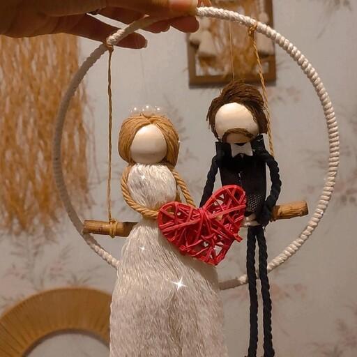 دیوارکوب عروسکی عروس داماد مناسب اتاق عروس و داماد روی در ورودی یا روی دراتاق